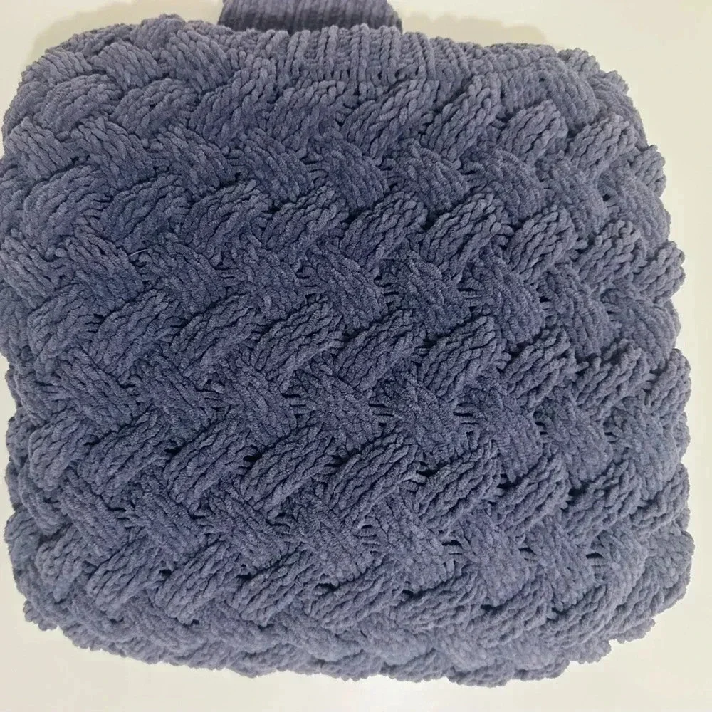 Kendall & Kylie Blue Cowl Turtleneck Sweater with Cable Knit Design - Picture 6 of 10